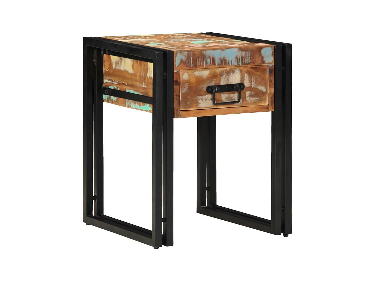 Bijzettafel 40 x 40 x 50 cm massief gerecycled hout