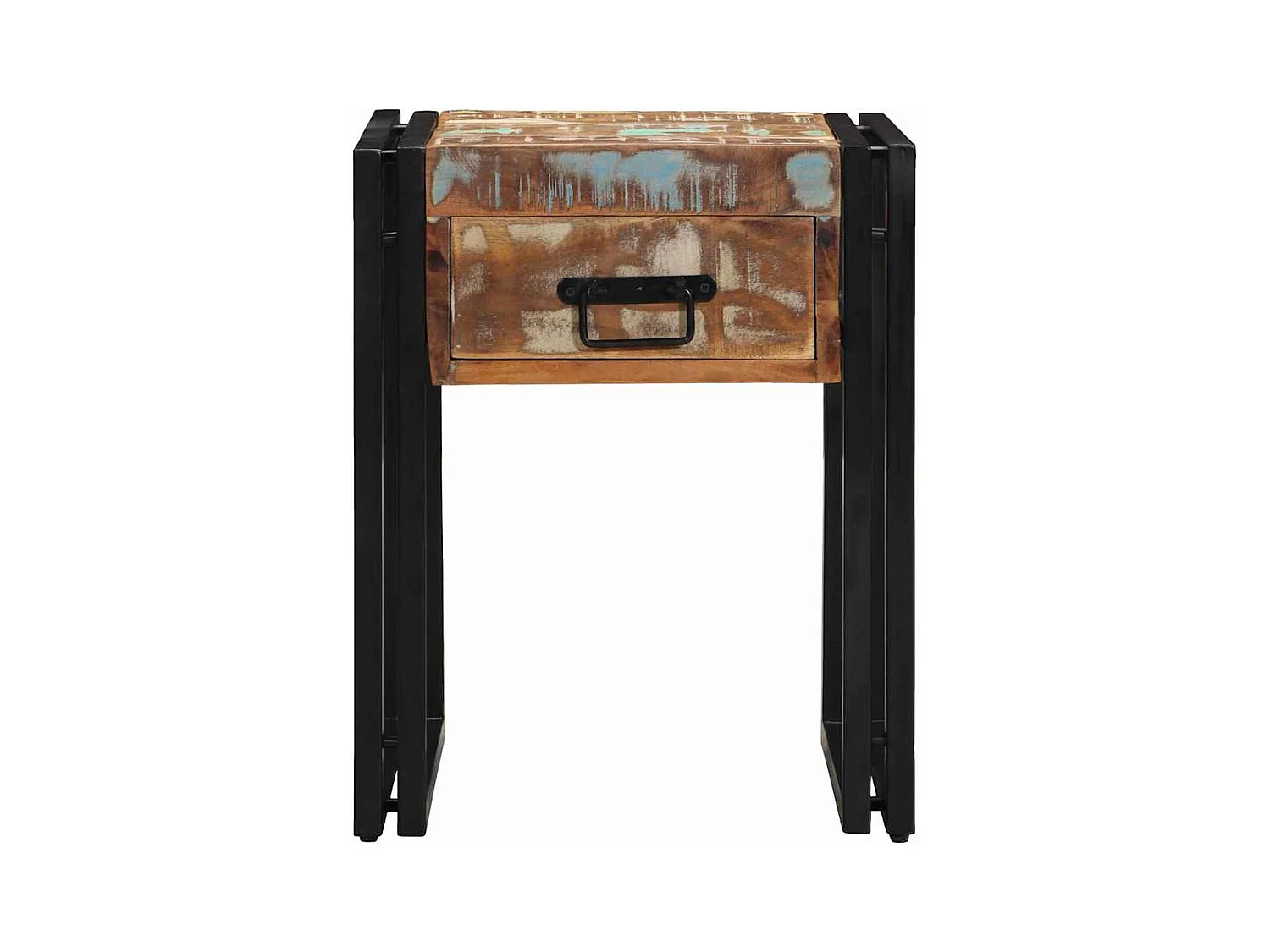 Bijzettafel 40 x 40 x 50 cm massief gerecycled hout