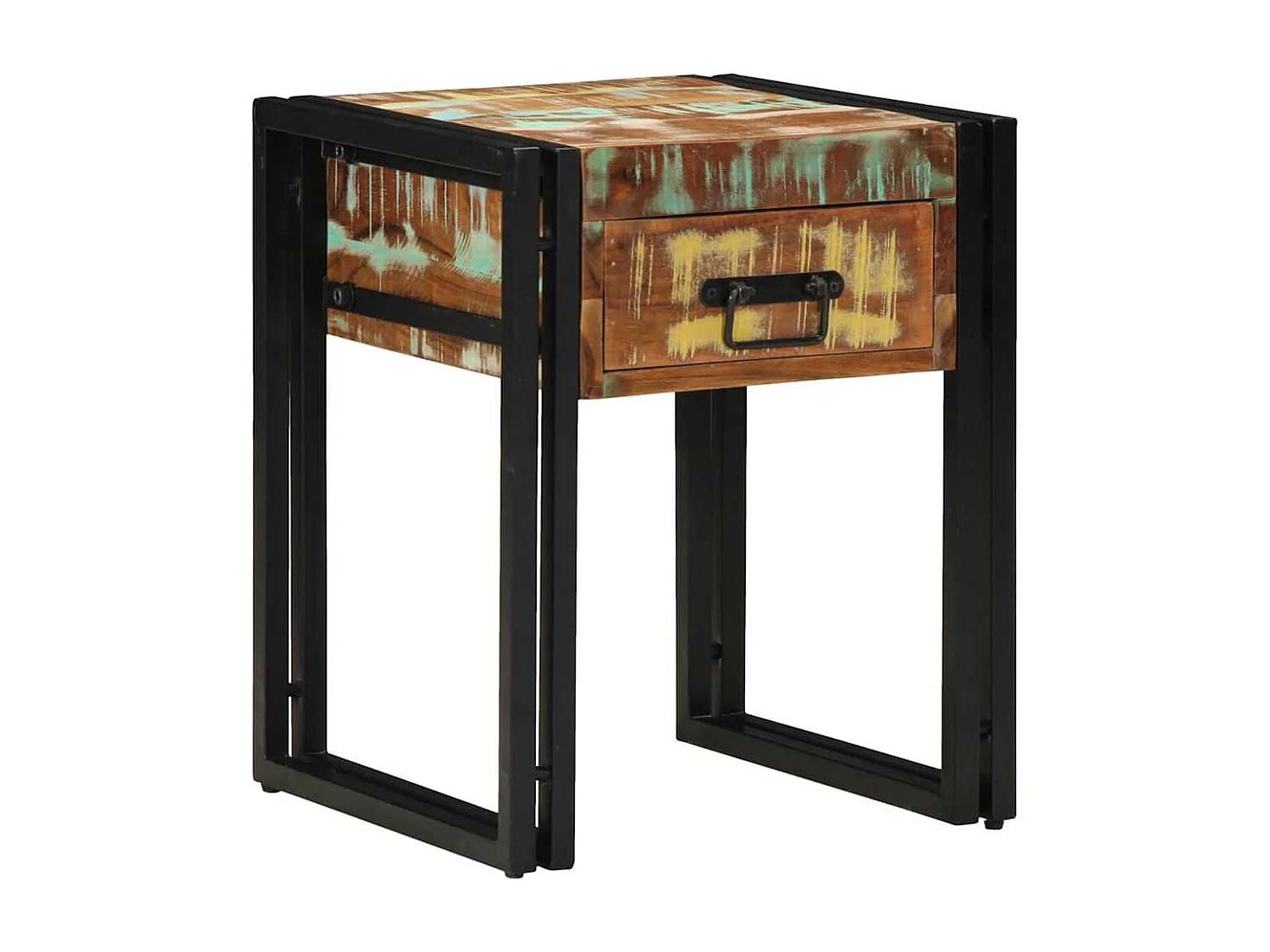 Bijzettafel 40 x 40 x 50 cm massief gerecycled hout