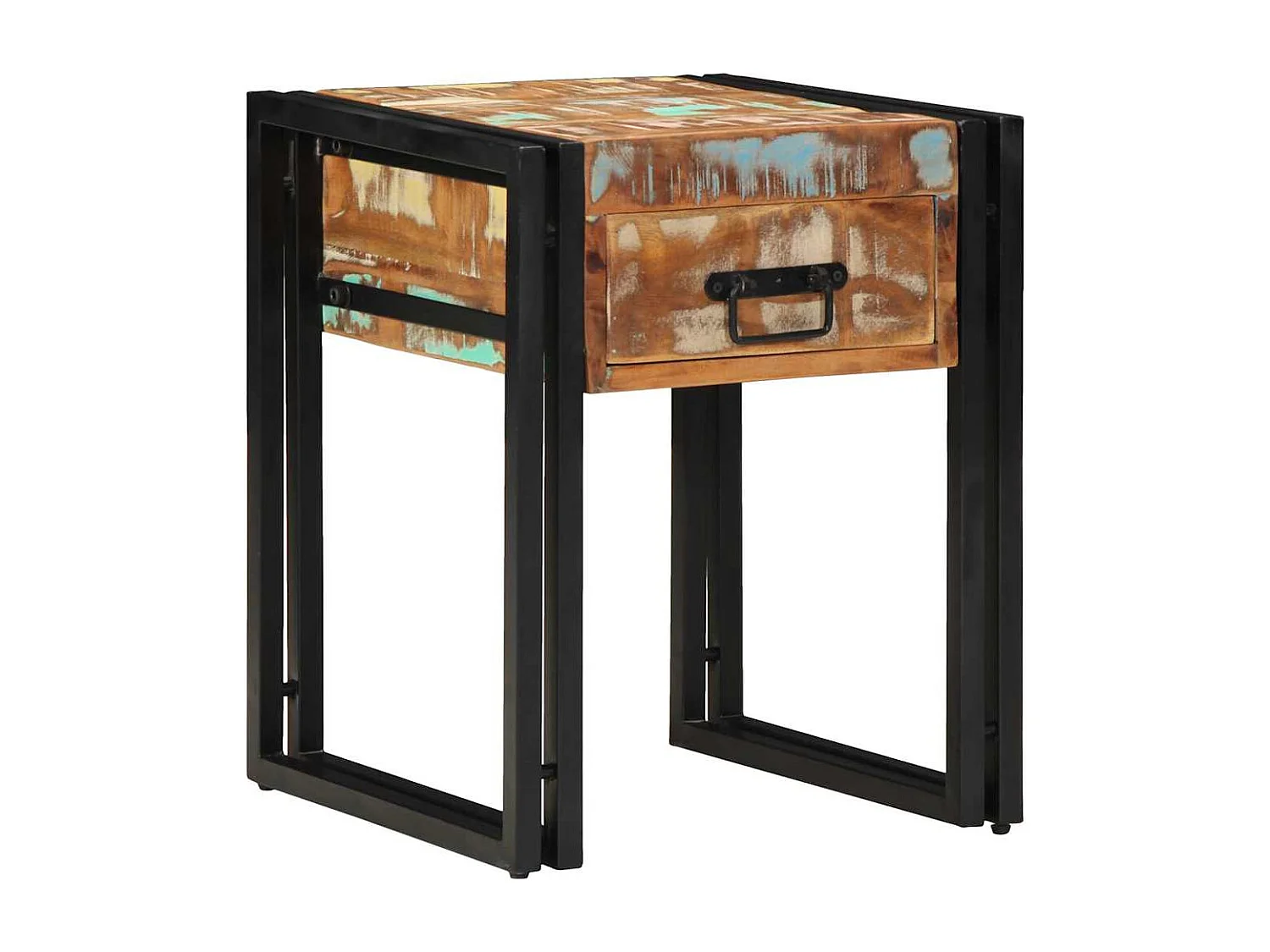 Bijzettafel 40 x 40 x 50 cm massief gerecycled hout