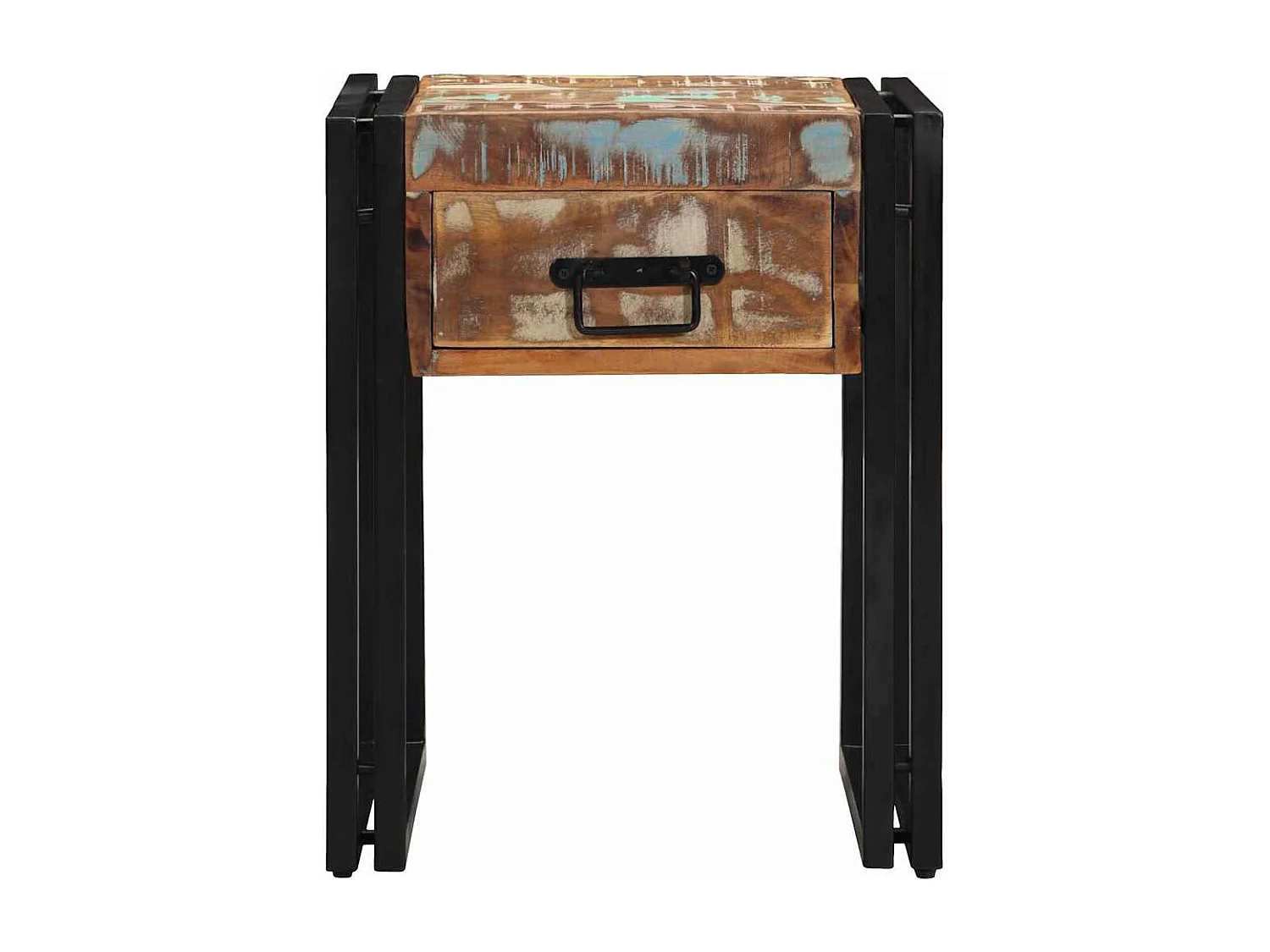 Bijzettafel 40 x 40 x 50 cm massief gerecycled hout