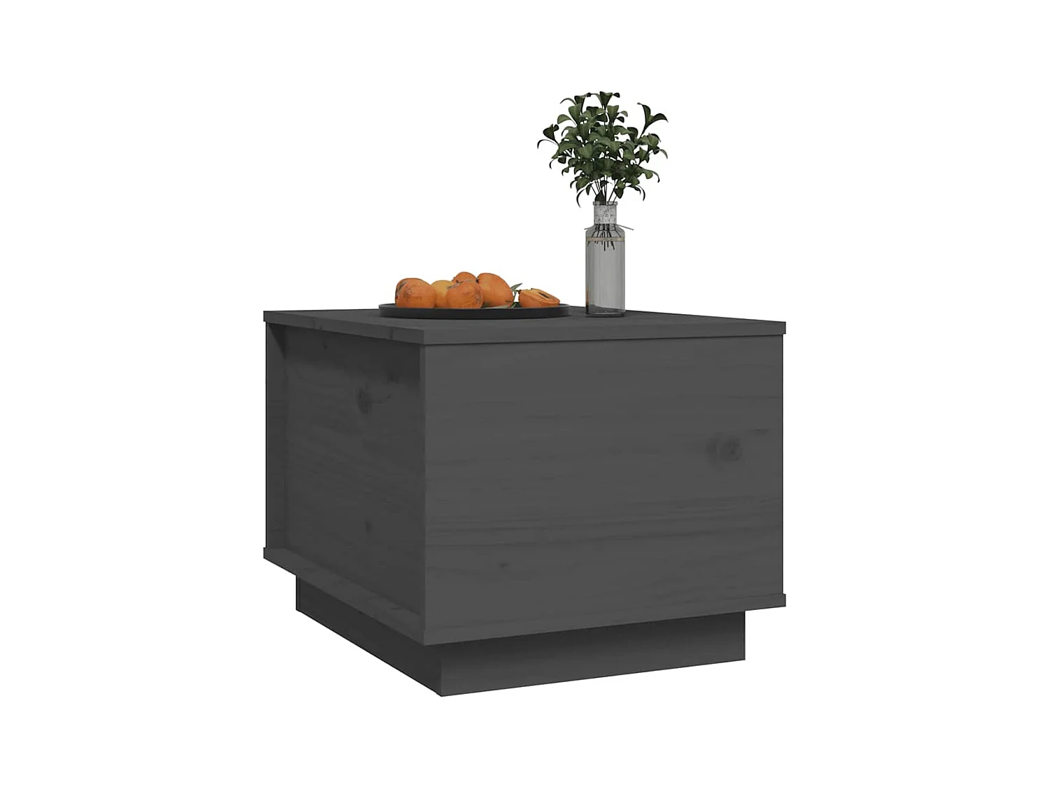 Tavolino da caffè Grigio 40x50x35 cm Legno massello di pino