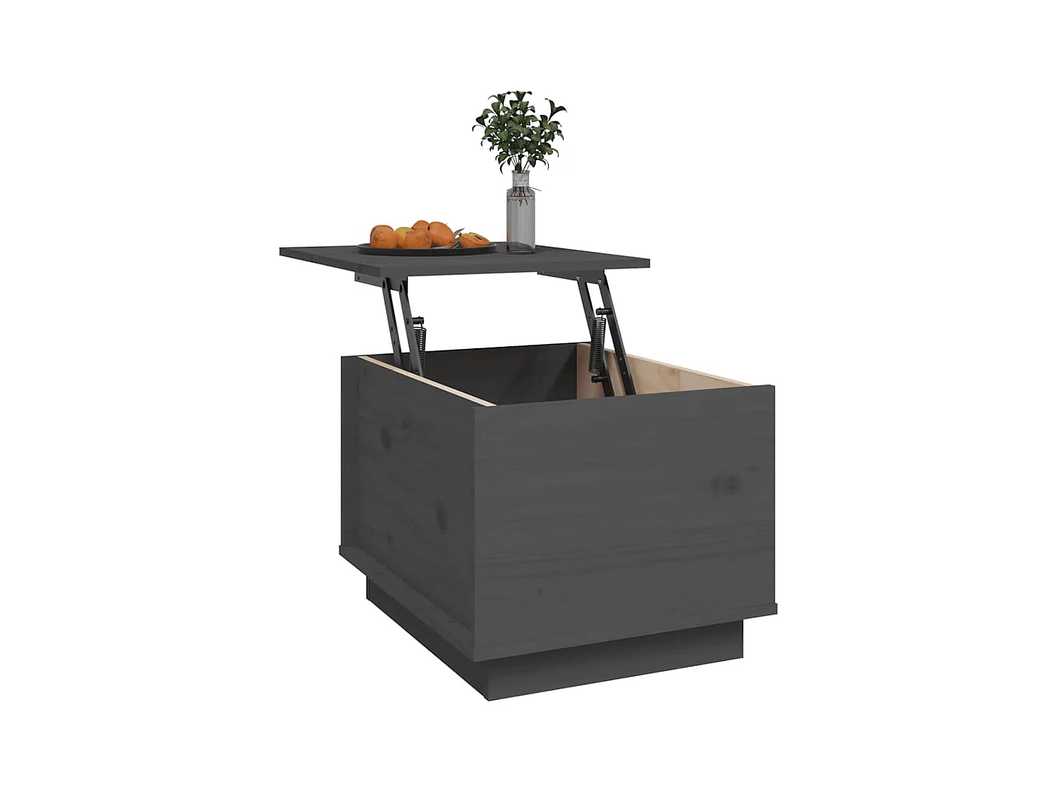 Tavolino da caffè Grigio 40x50x35 cm Legno massello di pino