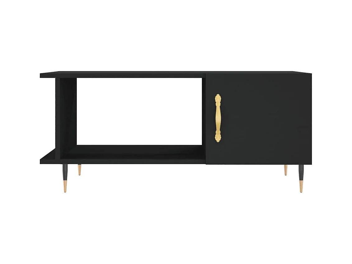 Zwarte salontafel 90x50x40 cm bewerkt hout