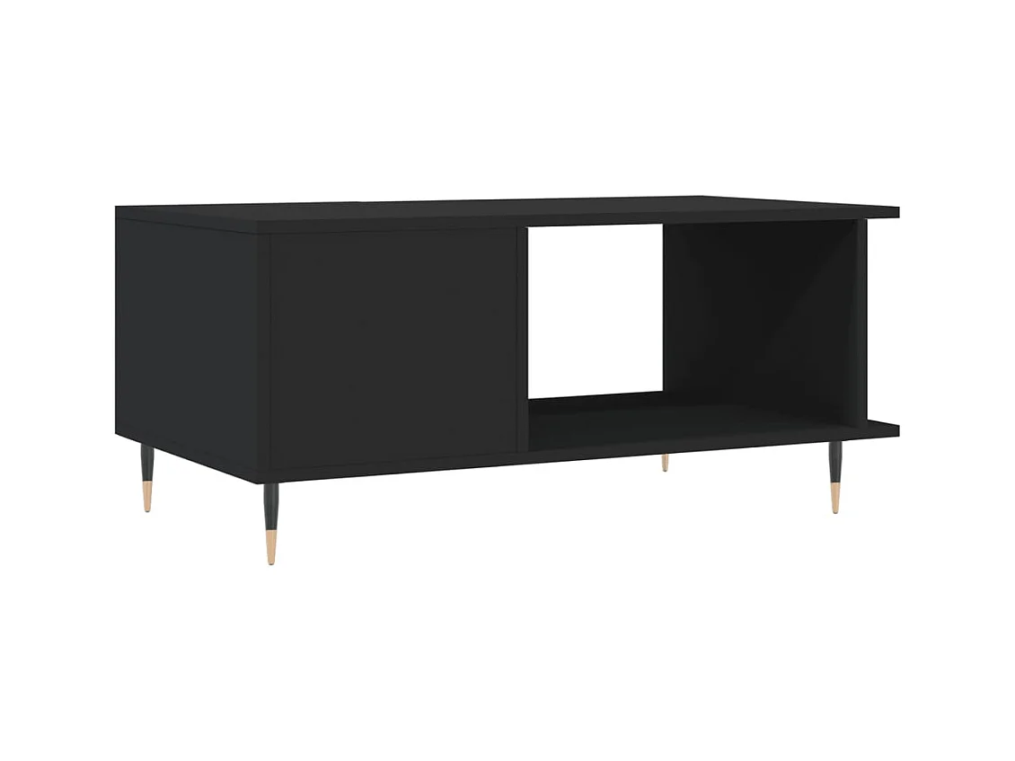 Zwarte salontafel 90x50x40 cm bewerkt hout