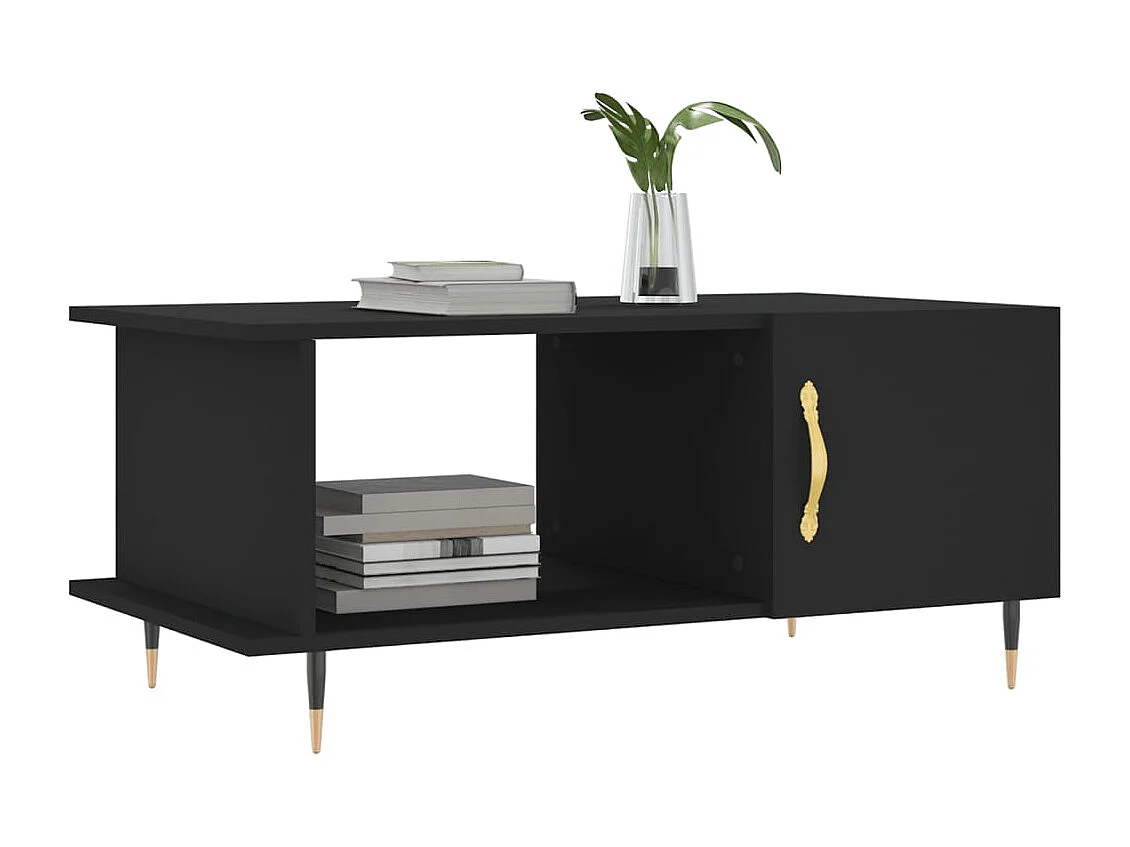 Table basse noir 90x50x40 cm bois d'ingénierie