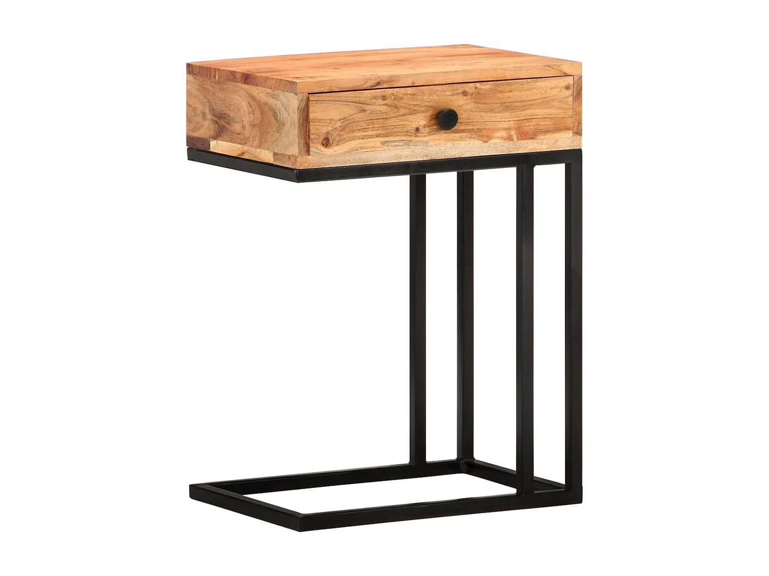 Tavolino laterale a forma di U 45x30x61 cm Legno massello di acacia