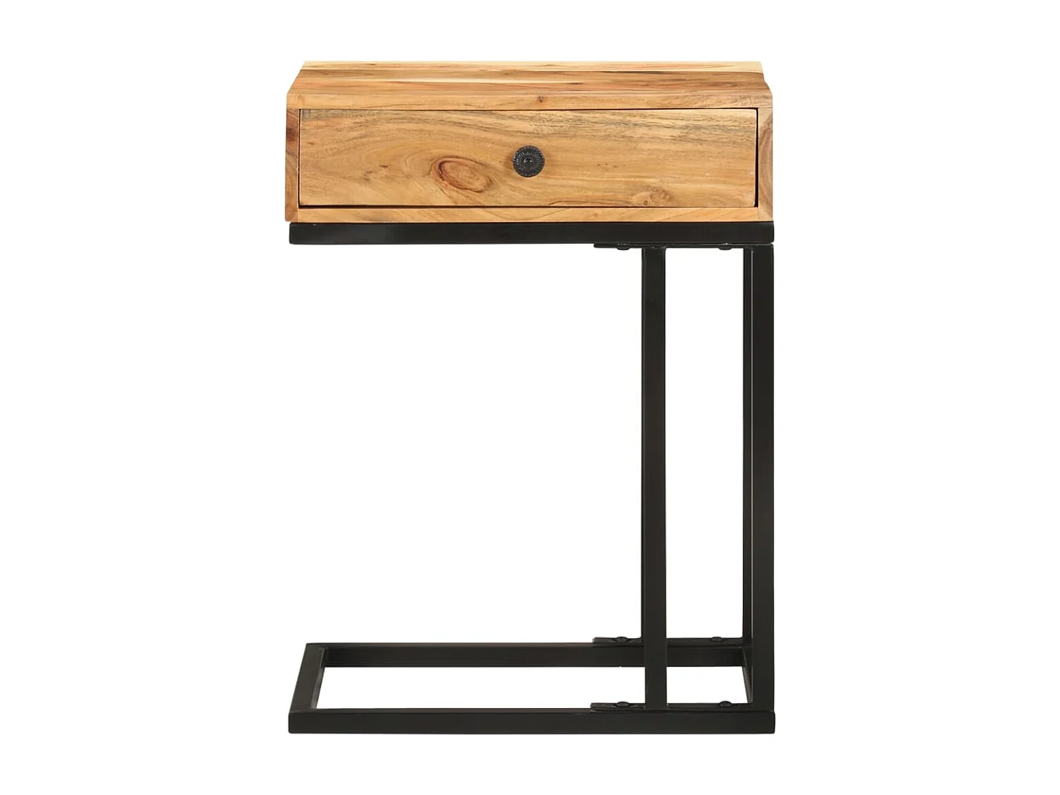 Tavolino laterale a forma di U 45x30x61 cm Legno massello di acacia