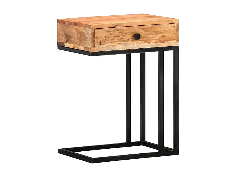 Tavolino laterale a forma di U 45x30x61 cm Legno massello di acacia