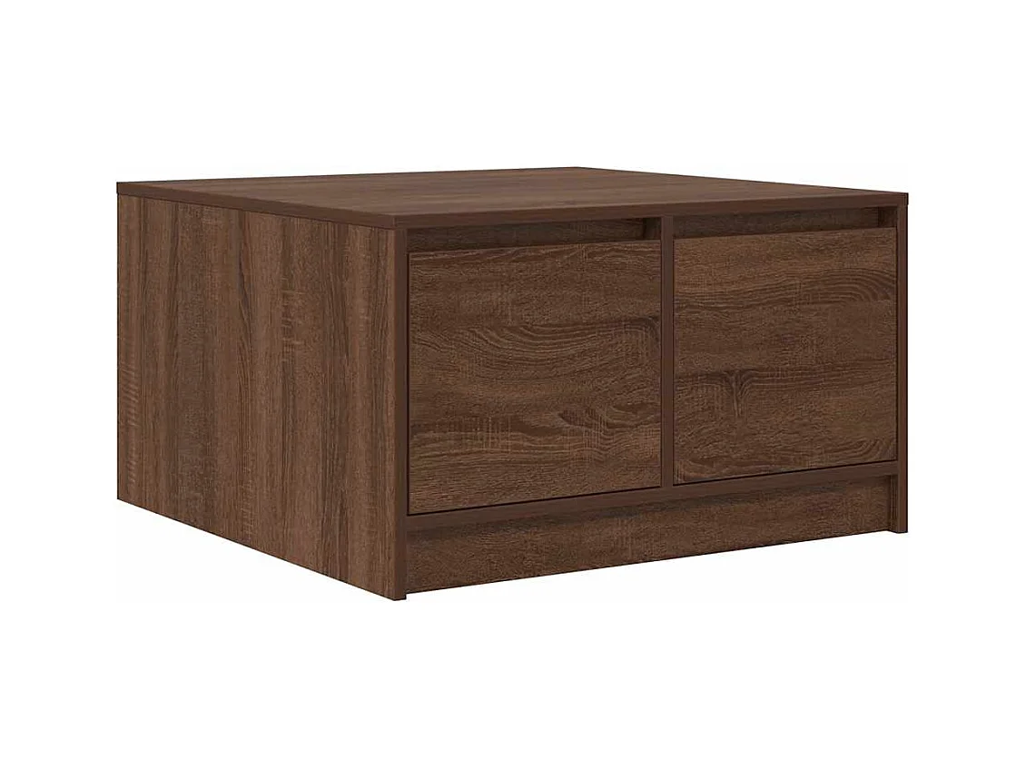 Table basse avec tiroirs chêne marron 70,5x70x40 cm