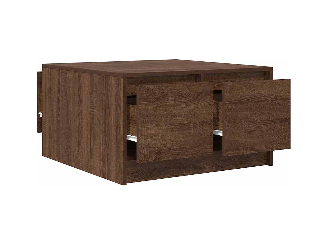 Table basse avec tiroirs chêne marron 70,5x70x40 cm