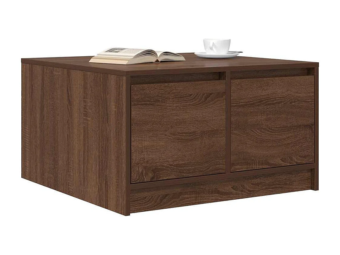 Table basse avec tiroirs chêne marron 70,5x70x40 cm