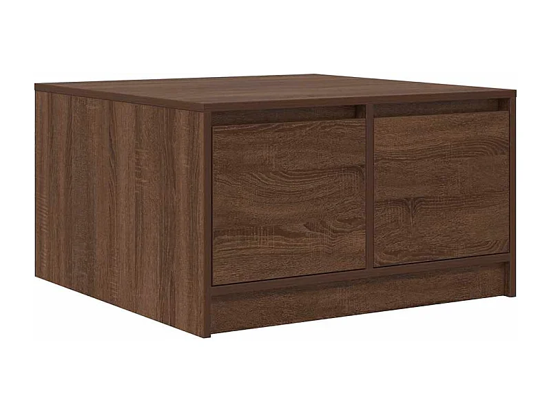 Mesa de centro con cajones, roble marrón, 70,5 x 70 x 40 cm