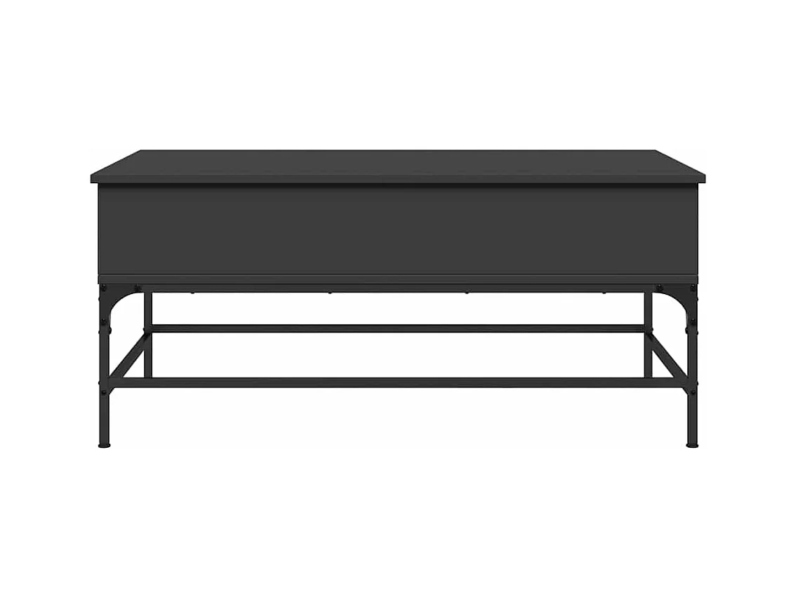 Schwarzer Couchtisch 100x50x45 cm, Holzwerkstoff und Metall