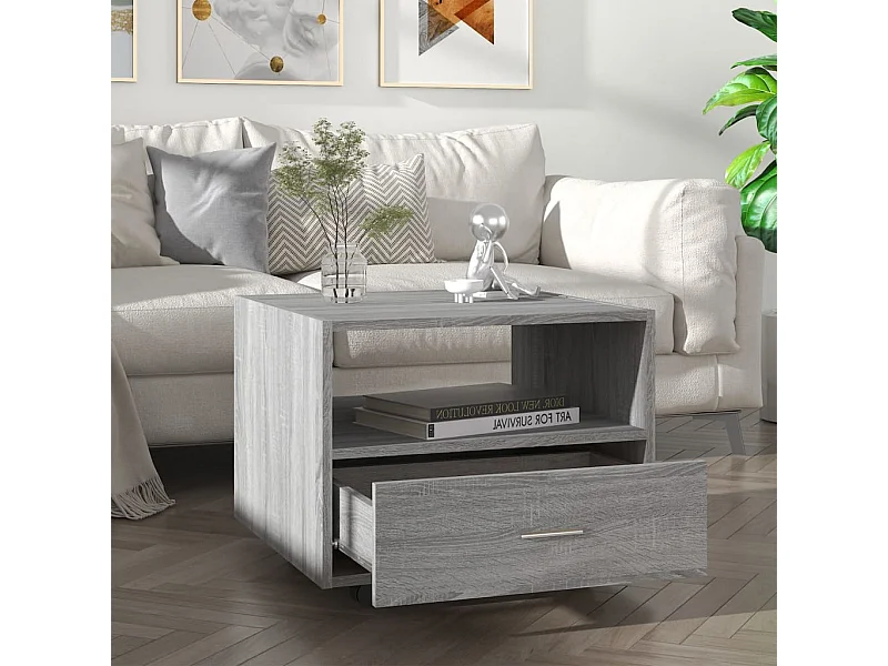 Sonoma salontafel grijs 55x55x40 cm bewerkt hout