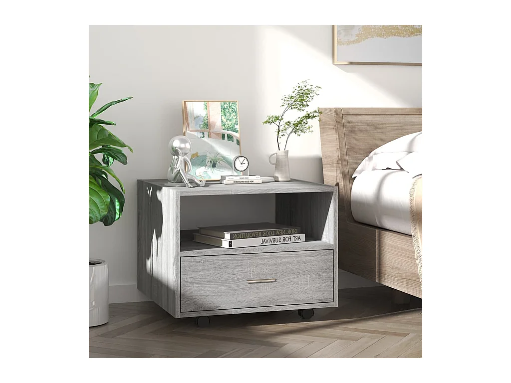 Table basse sonoma gris 55x55x40 cm bois d'ingénierie