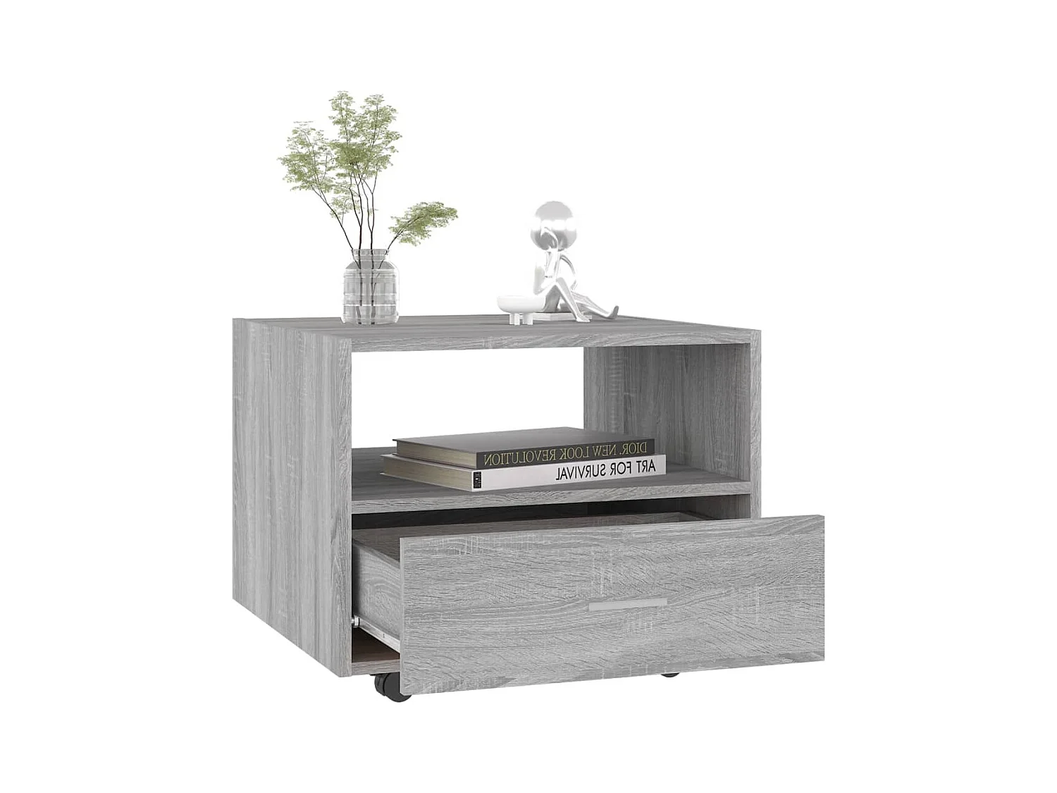 Table basse sonoma gris 55x55x40 cm bois d'ingénierie