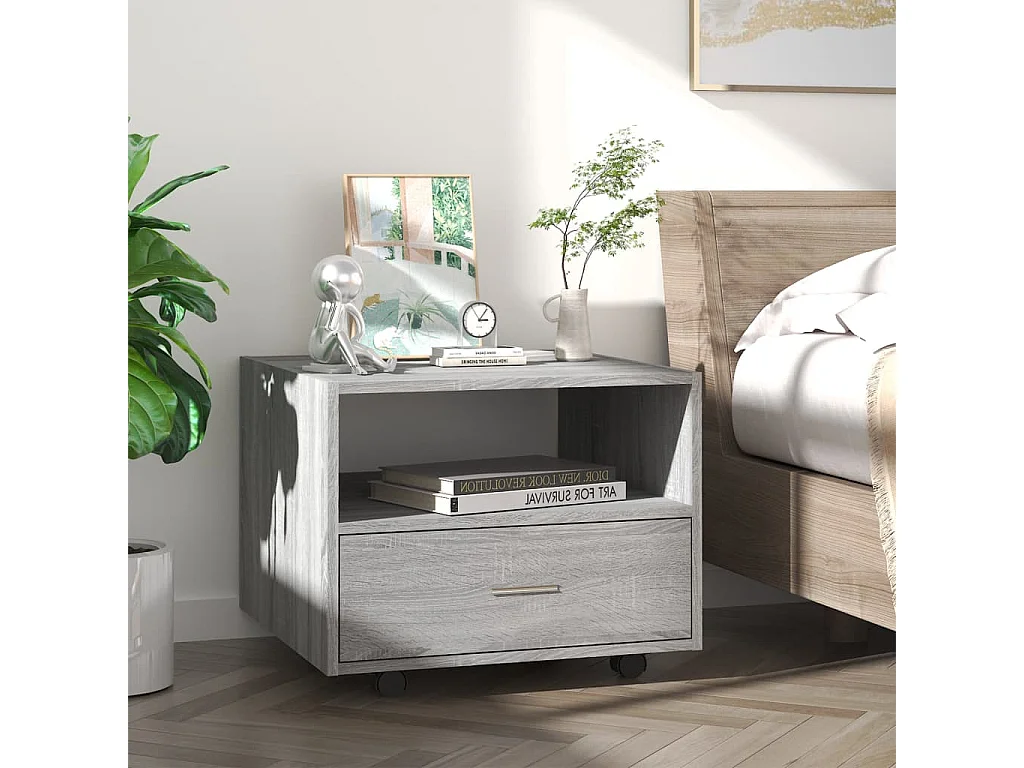 Table basse sonoma gris 55x55x40 cm bois d'ingénierie