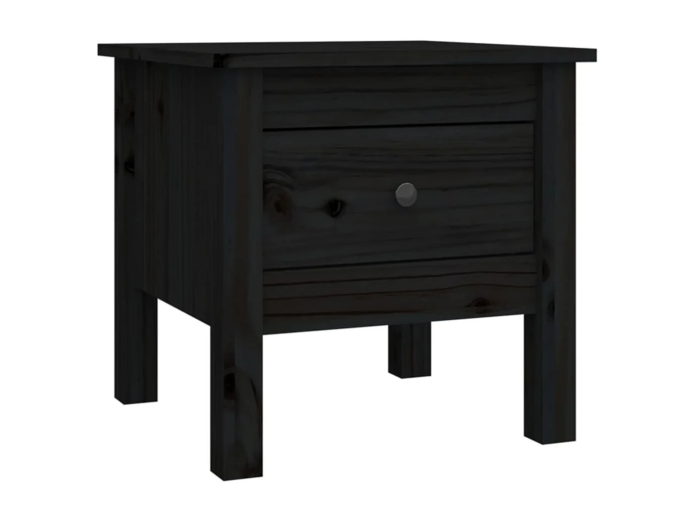 Beistelltische 2 Stk. Schwarz 40x40x39 cm Massivholz Kiefer