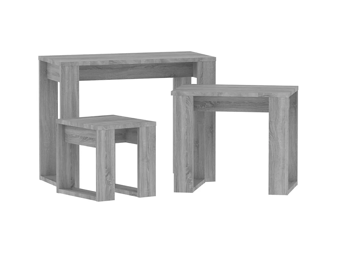 Tables gigognes 3 pcs Sonoma gris Bois d'ingénierie