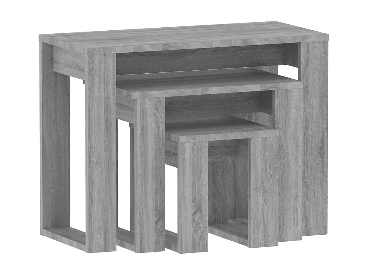 Tables gigognes 3 pcs Sonoma gris Bois d'ingénierie