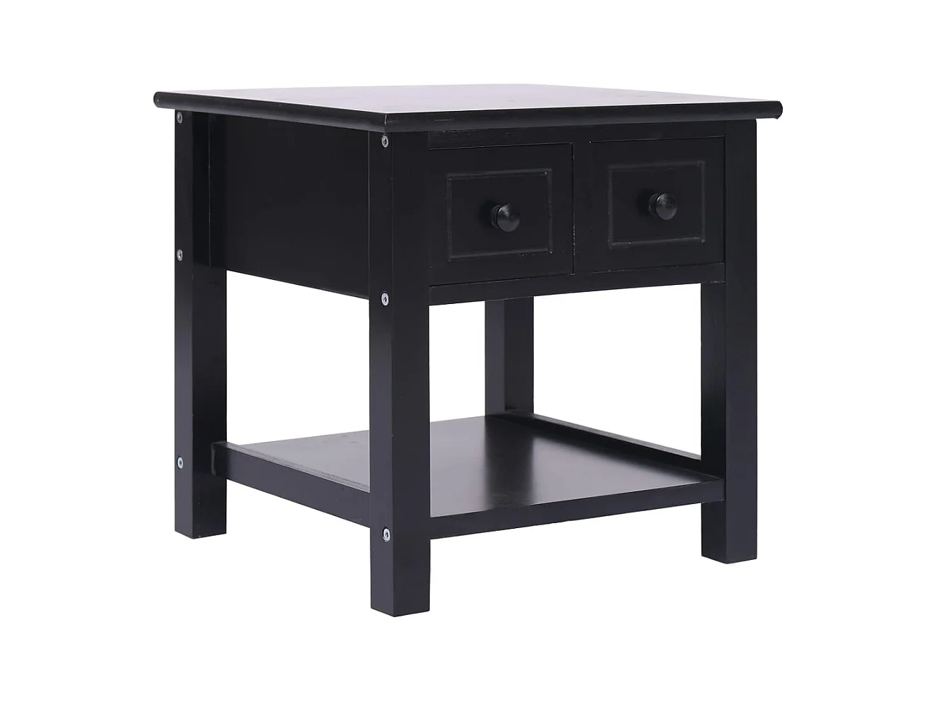 Table d'appoint Noir 40x40x40 cm Bois de Paulownia