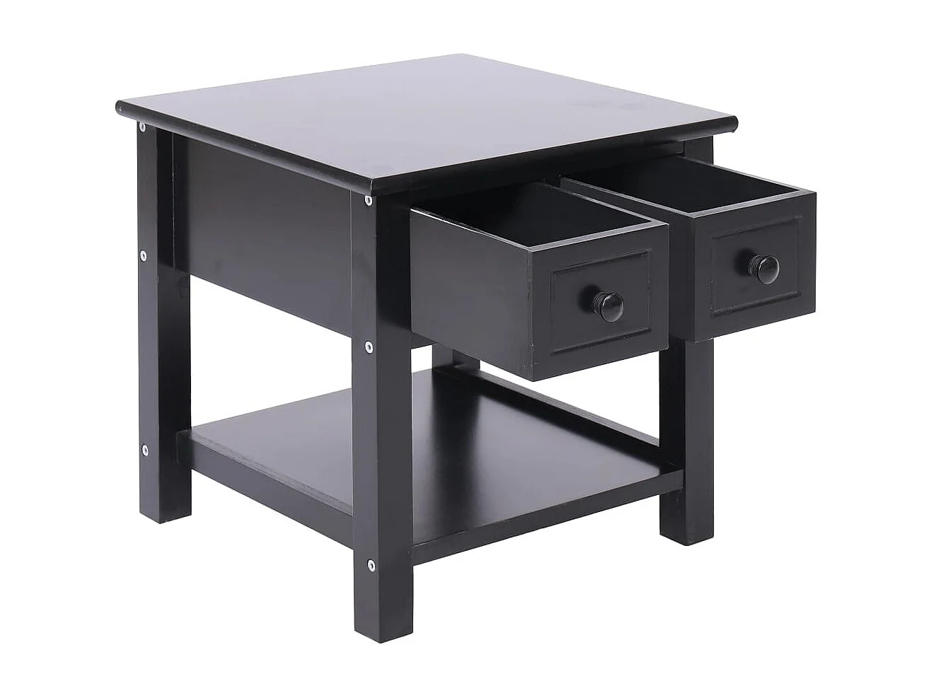 Bijzettafel Zwart 40x40x40 cm Paulowniahout