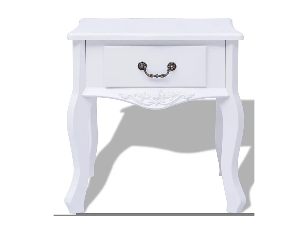 Table de chevet 2 pcs MDF Blanc