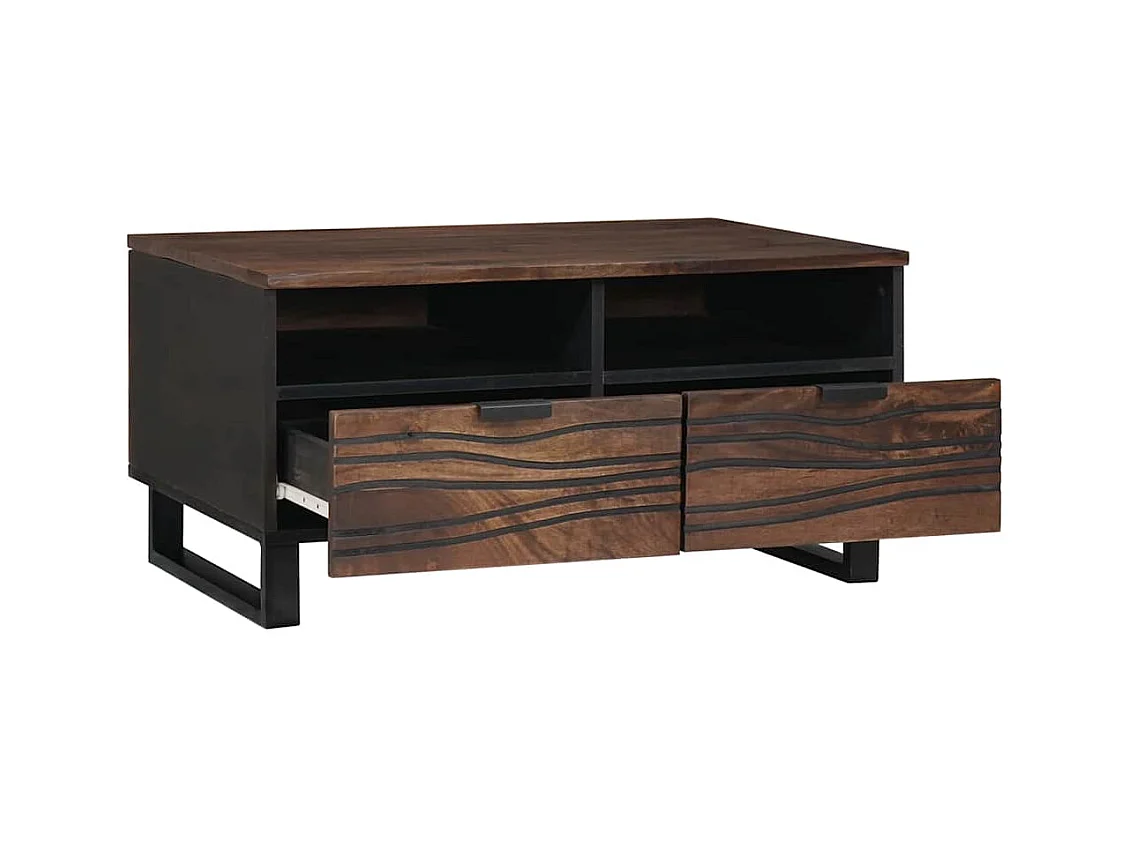 Table basse with Drawer Marron et Noir 80 x 54 x 40 cm