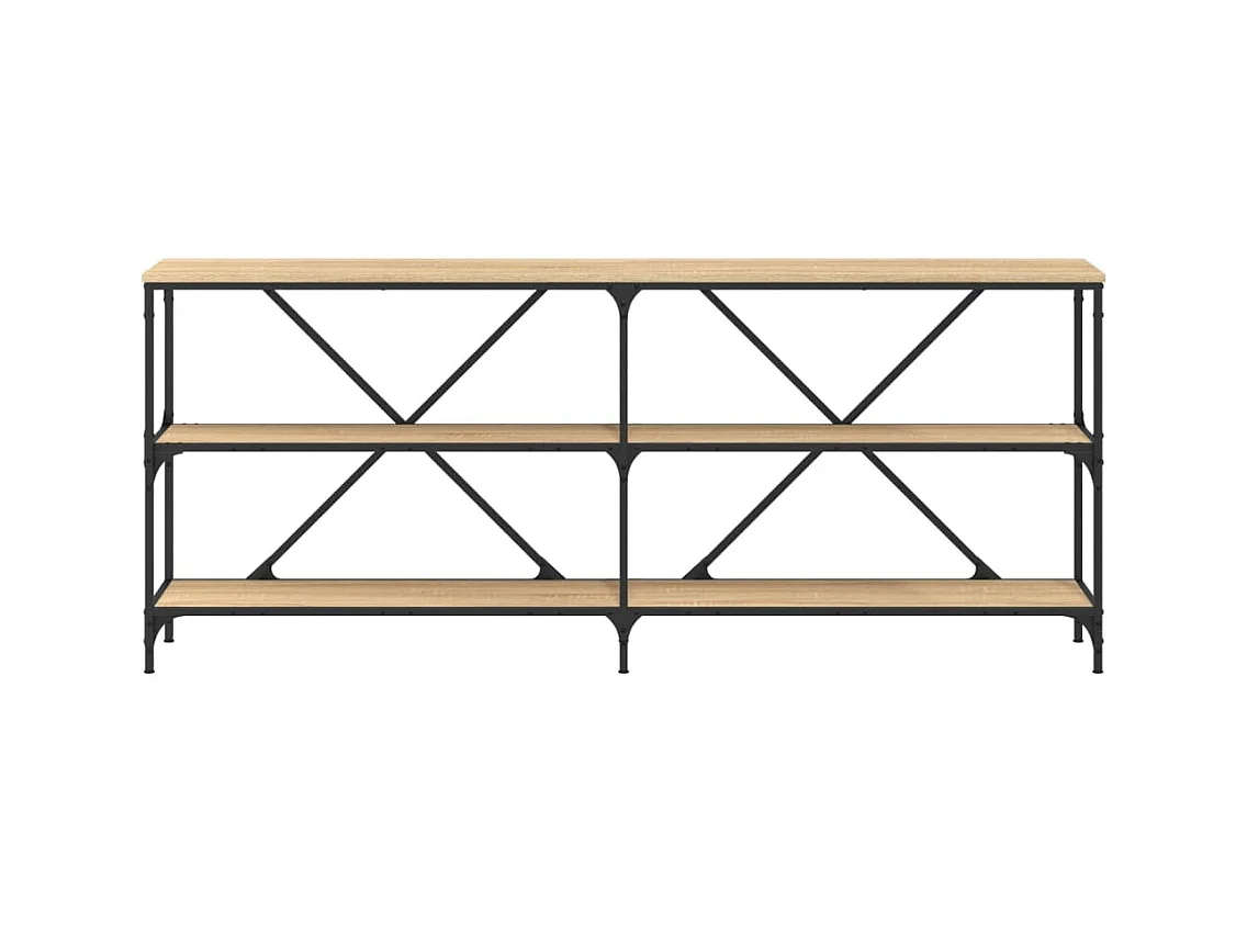 Table console chêne sonoma 180x30x75cm bois d'ingénierie et fer