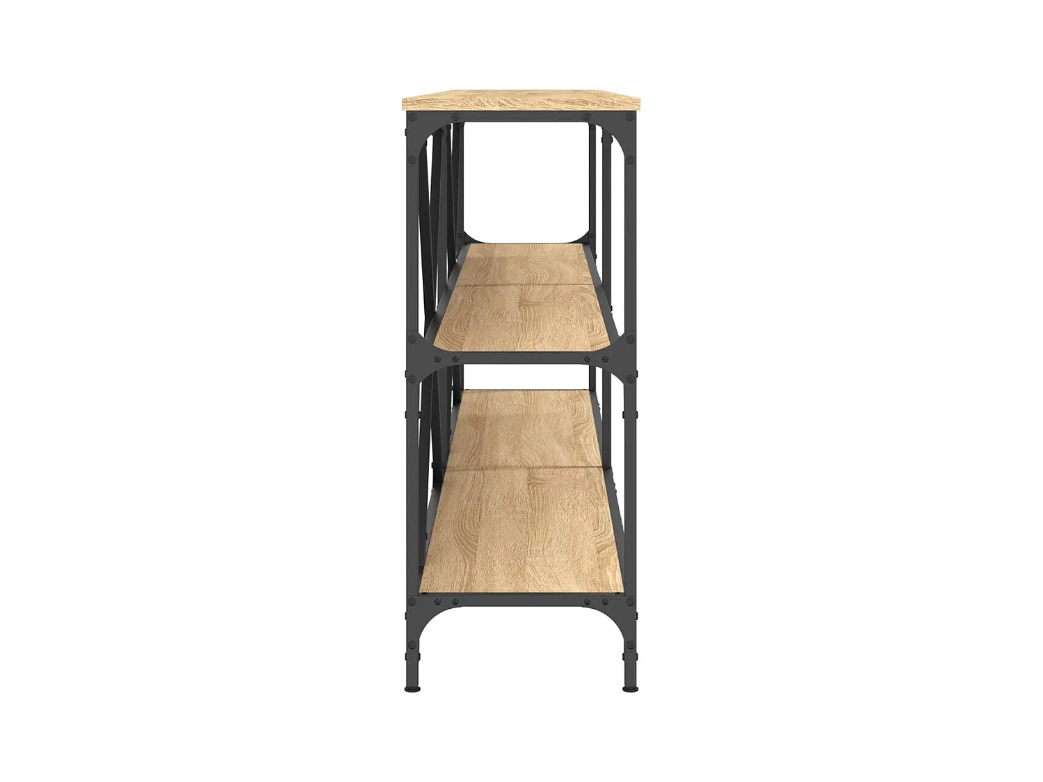 Table console chêne sonoma 180x30x75cm bois d'ingénierie et fer