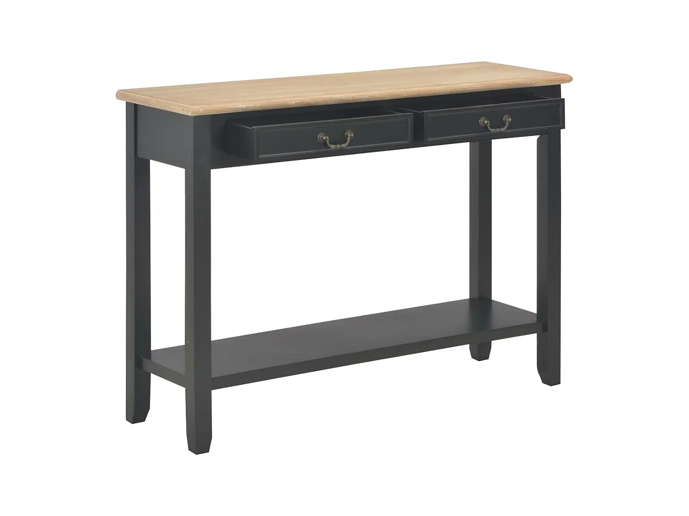 Consoletafel Zwart 110x35x80 cm Hout