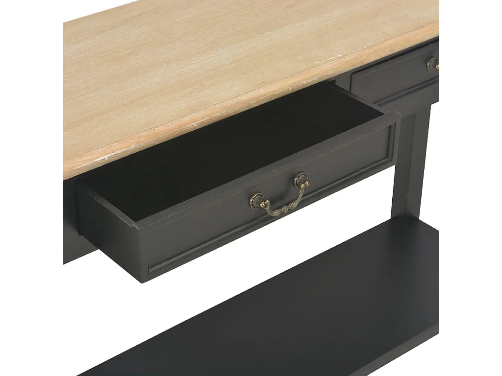 Consoletafel Zwart 110x35x80 cm Hout