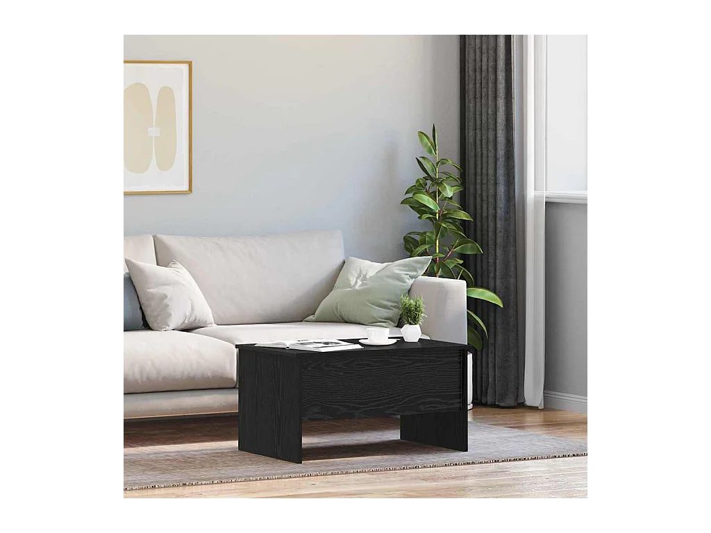 Table basse Chêne noir 80 x 50,5 x 42,5 cm Bois d'ingénierie