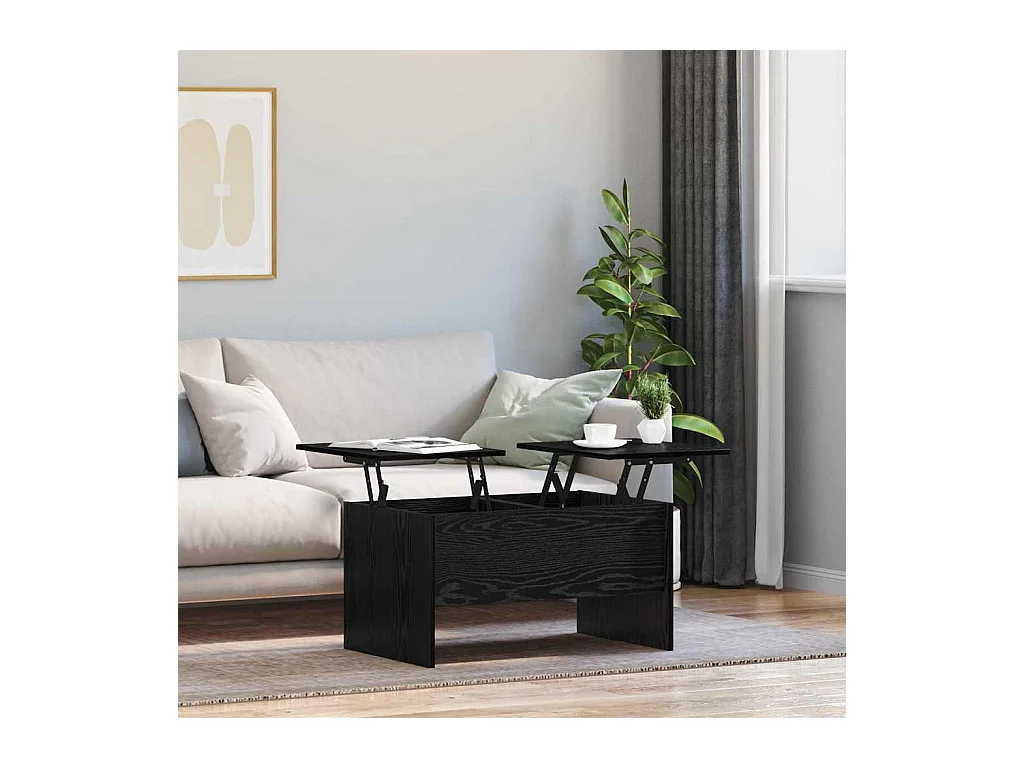 Table basse Chêne noir 80 x 50,5 x 42,5 cm Bois d'ingénierie