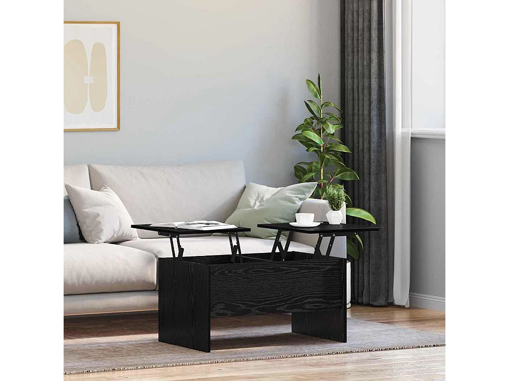Table basse Chêne noir 80 x 50,5 x 42,5 cm Bois d'ingénierie