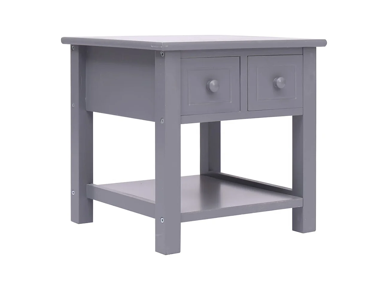 Table d'appoint Gris 40x40x40 cm Bois de Paulownia