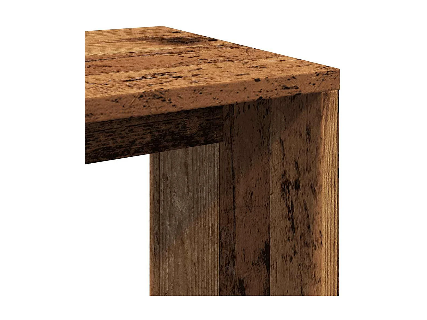 Tavolini impilabili 3 pezzi in legno vecchio e legno ingegnerizzato