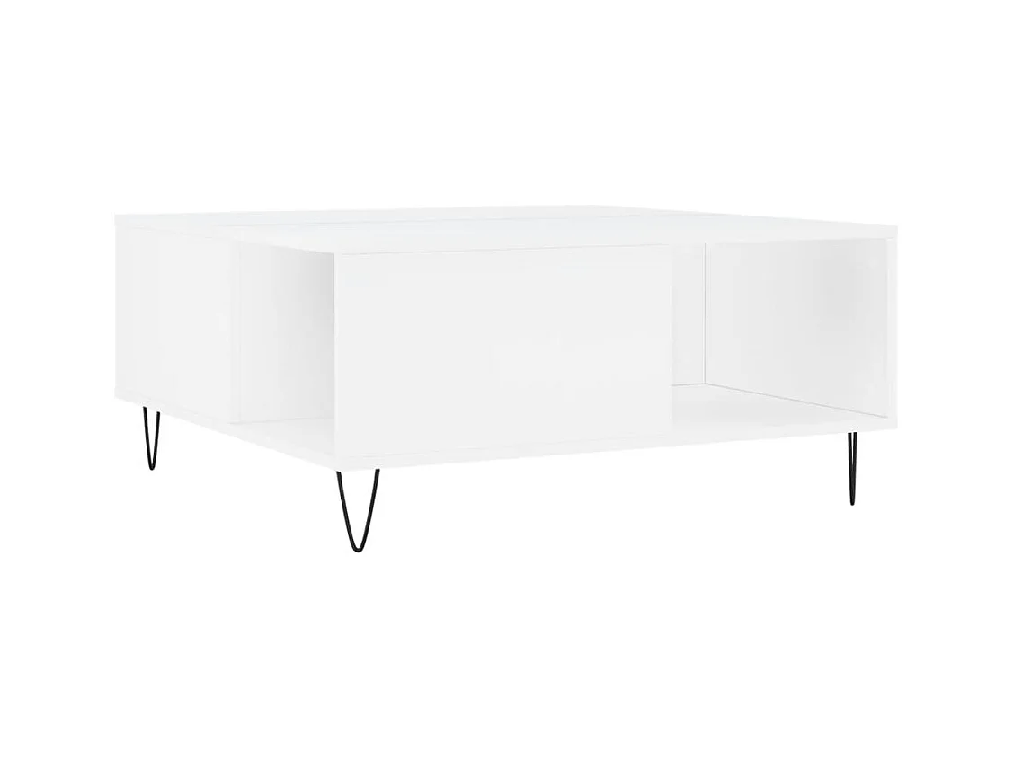 Witte salontafel 80x80x36,5 cm bewerkt hout