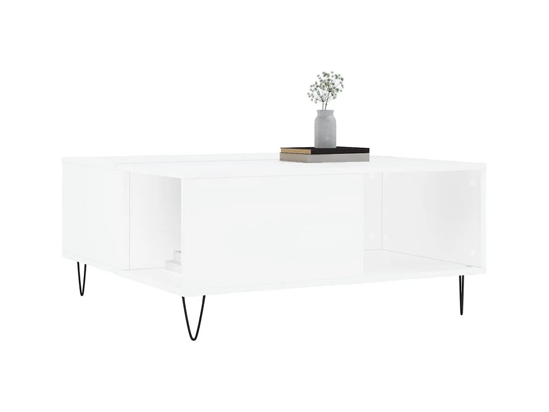 Witte salontafel 80x80x36,5 cm bewerkt hout