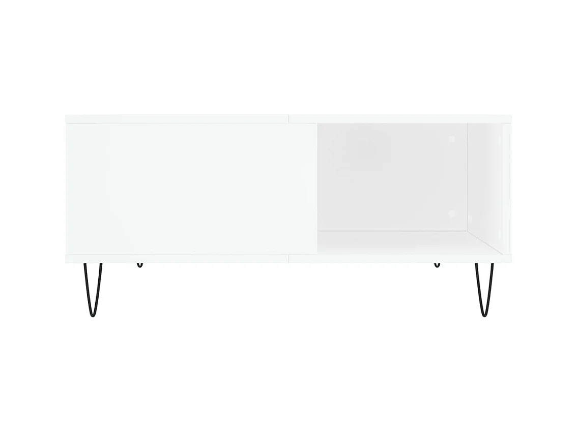 Witte salontafel 80x80x36,5 cm bewerkt hout