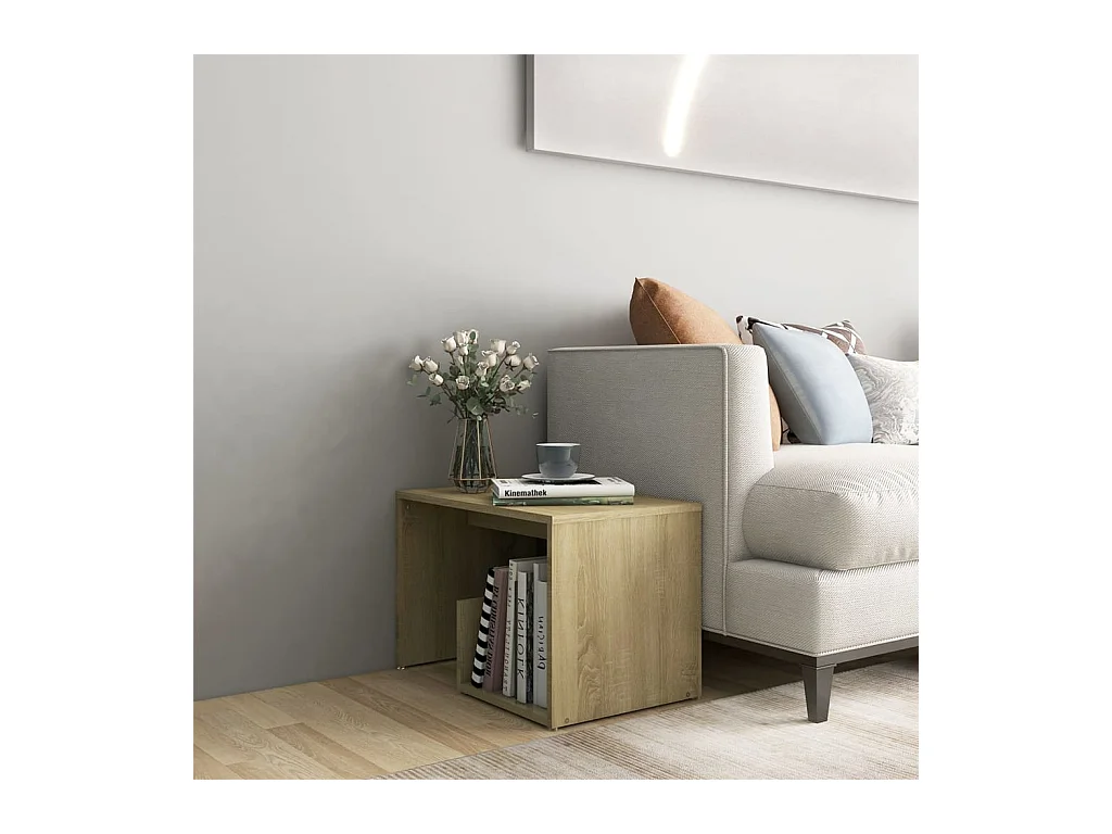 Table d'appoint chêne sonoma 59x36x38 cm bois d'ingénierie
