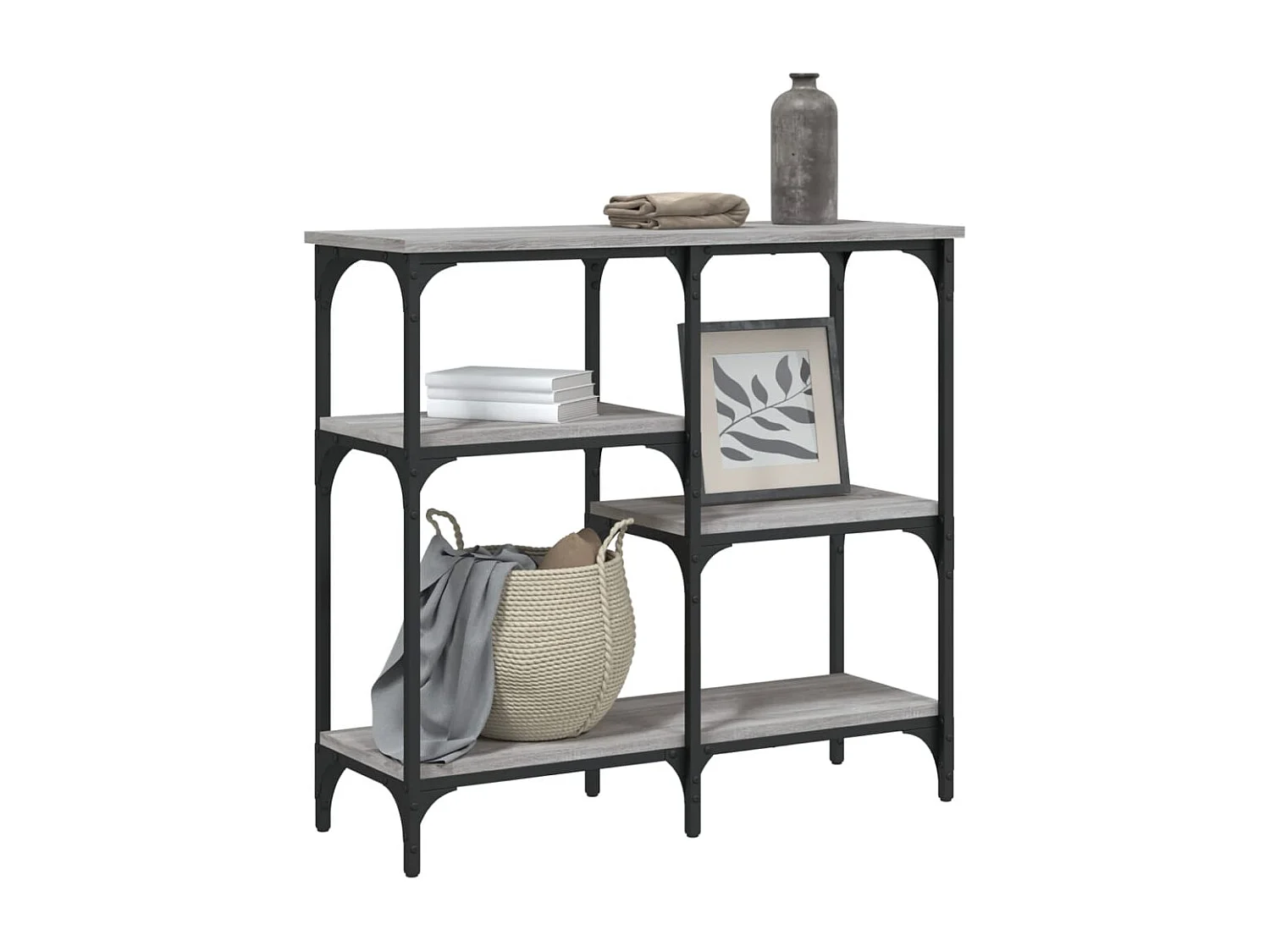 Table console sonoma gris 80x29x75 cm bois d'ingénierie