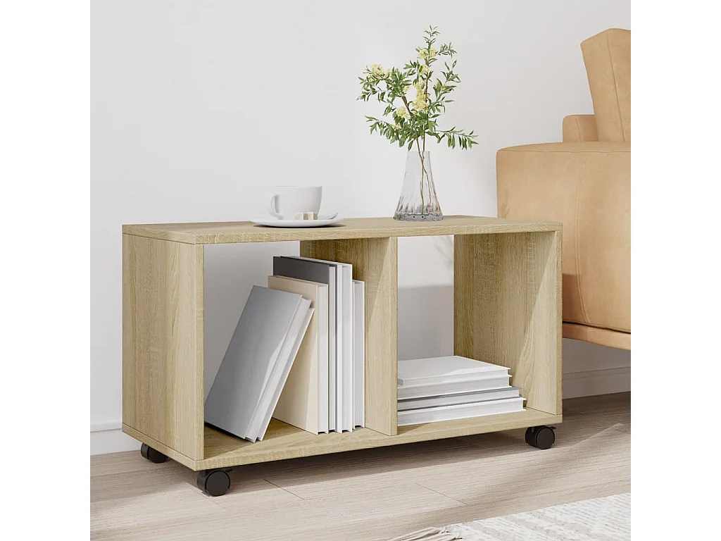 Armoire à roulettes chêne sonoma 72x33x42,5cm bois d’ingénierie