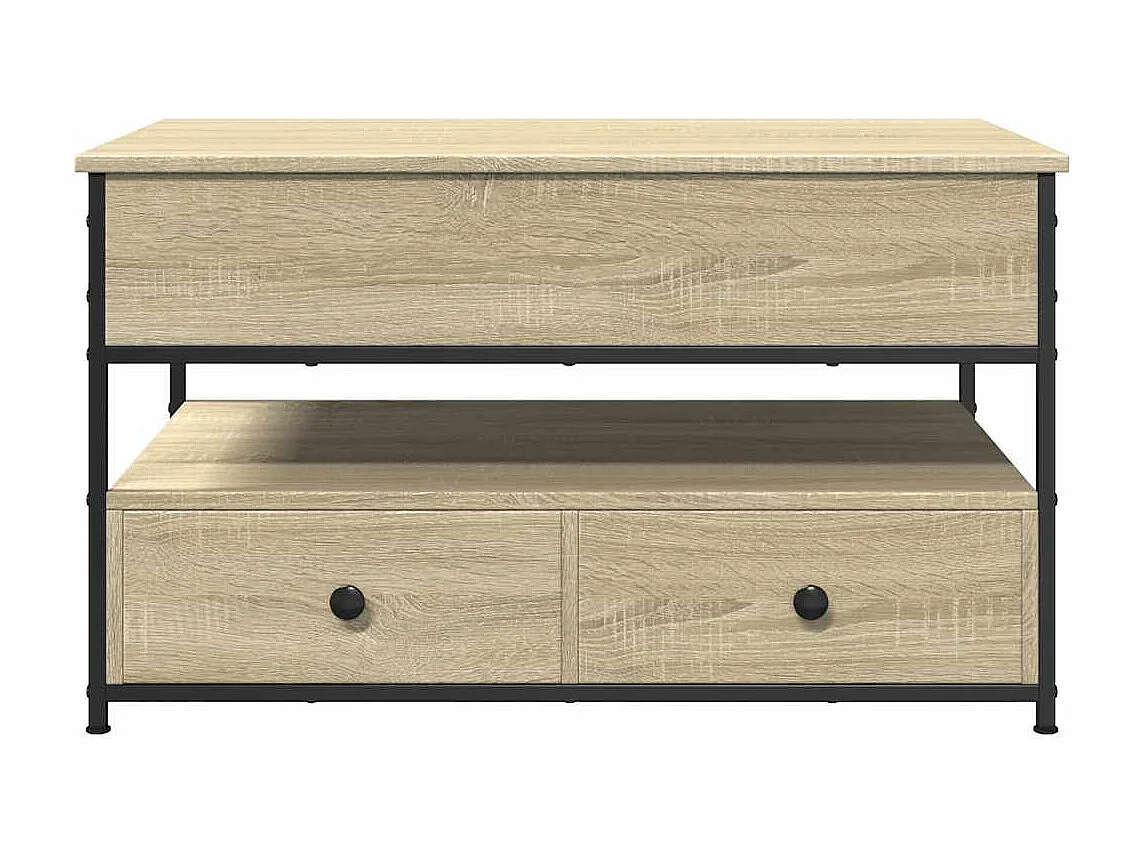 Table basse chêne sonoma 85x50x50 cm bois d'ingénierie et métal