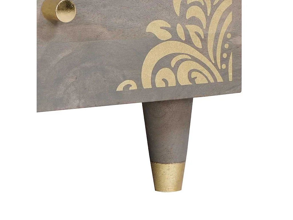 Table basse Gris 80 x 54 x 40 cm bois de manguier massif