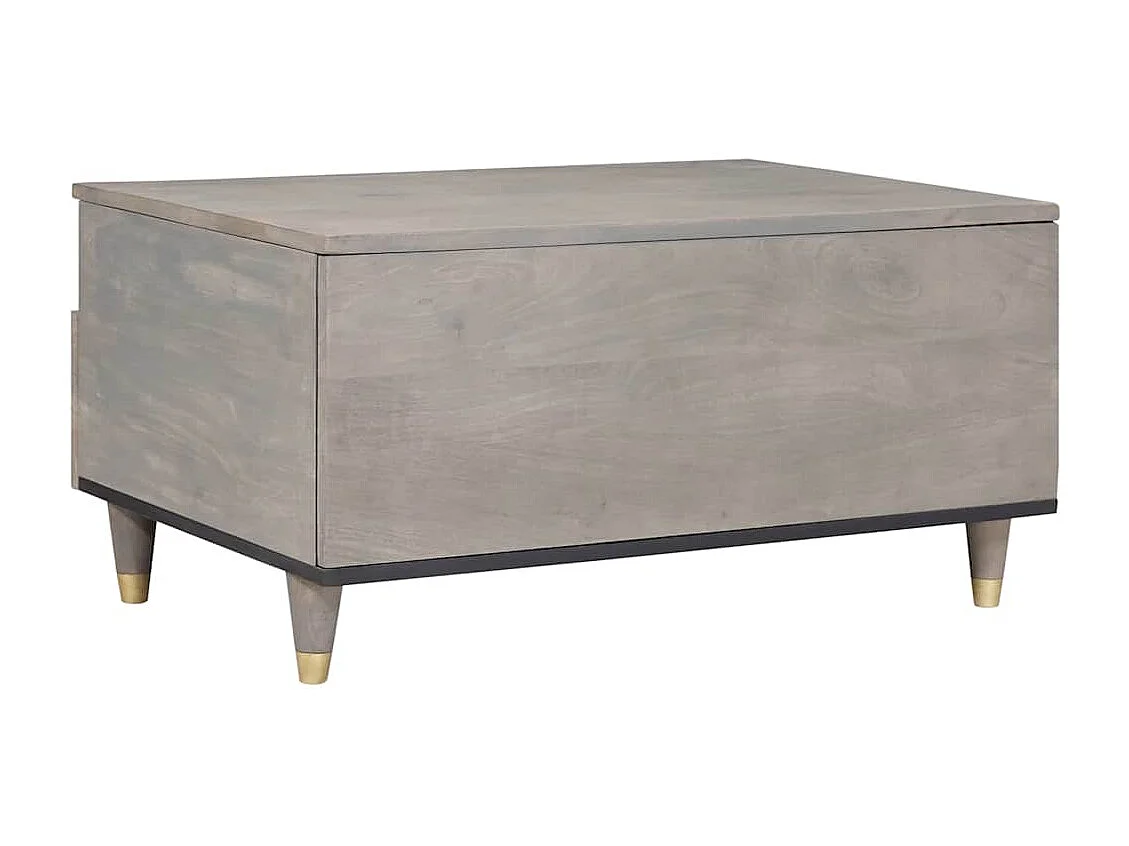 Table basse Gris 80 x 54 x 40 cm bois de manguier massif