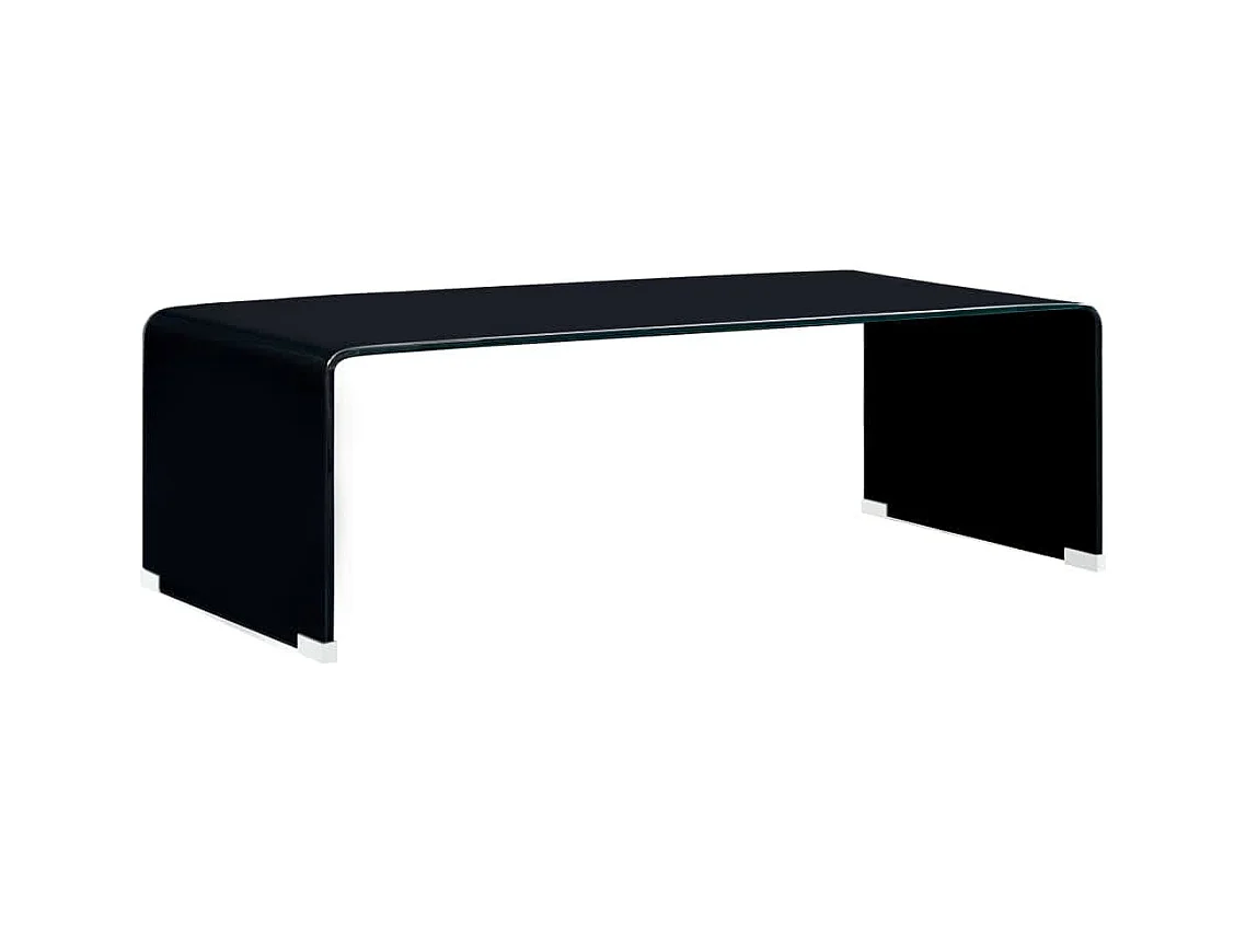 Table basse Noir 98 x 45 x 31 cm Verre trempé