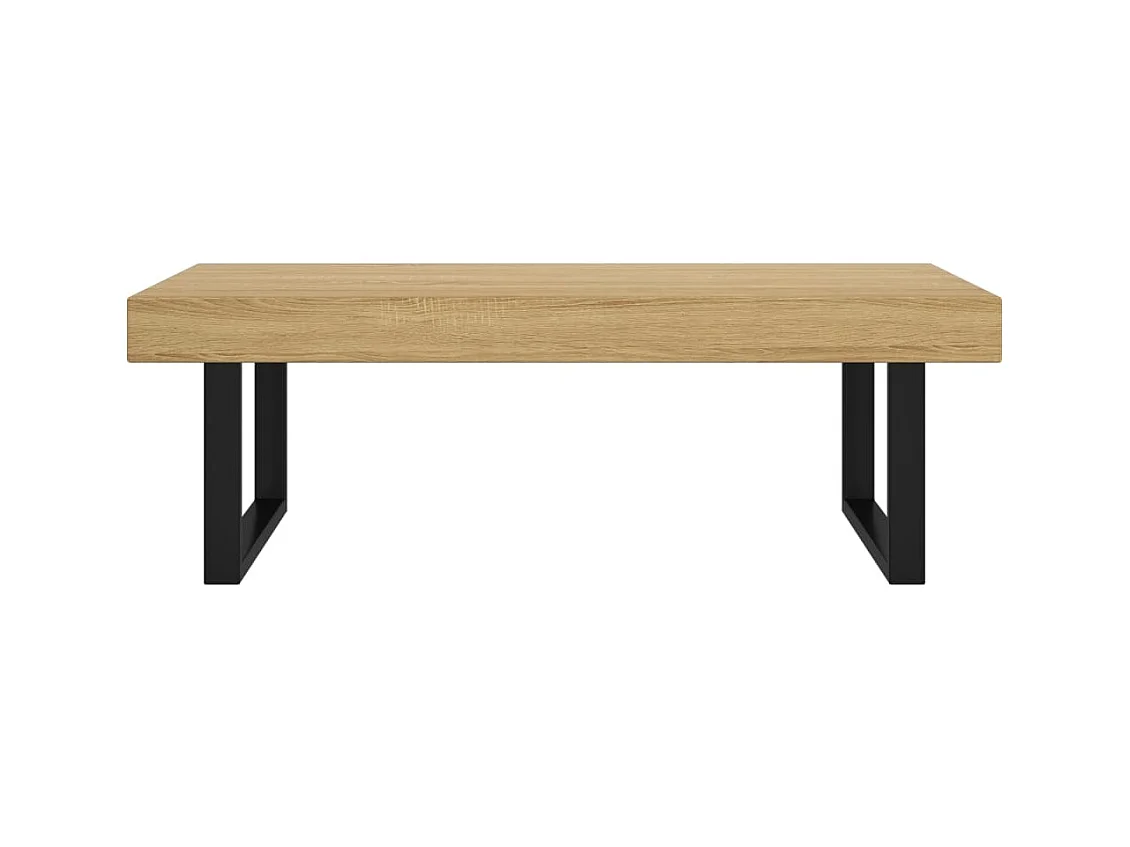 Table basse Marron clair et noir 120x60x40 cm MDF et fer