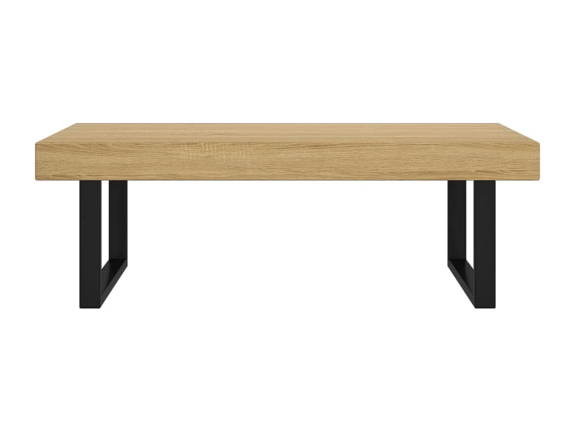 Table basse Marron clair et noir 120x60x40 cm MDF et fer